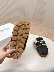 Prada Suede and Shearling Slippers Black - 2