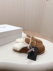 Prada Suede and Shearling Slippers Cinnamon - 4