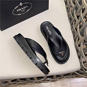 Prada Triangle-Logo Flip Flops Black - 4