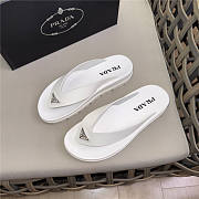 Prada Triangle-Logo Flip Flops White - 2
