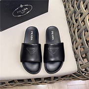Prada Triangle-logo Pool Slides Black - 2