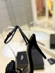 Saint Laurent Sandals Black Rose 9cm - 5