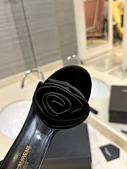 Saint Laurent Sandals Black Rose 9cm - 2