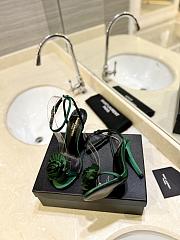 Saint Laurent Sandals Green Rose 9cm - 5