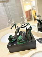 Saint Laurent Sandals Green Rose 9cm - 4