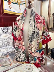 Dior Cashmere Lion Square Scalf 1117 Red Size140x140cm - 5