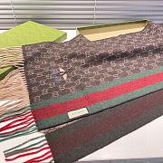 Gucci Bee Embroidery Scarf Brown 1140 Size 200x35cm - 2