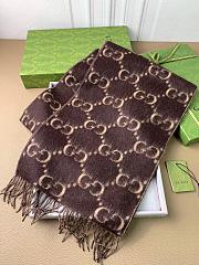 Gucci Scarf Unisex Brown 1132 Size 196x32cm - 4