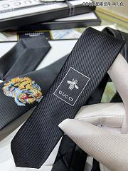 Gucci Tiger Embroidery Silk Necktie 1122 Size 7cm - 2