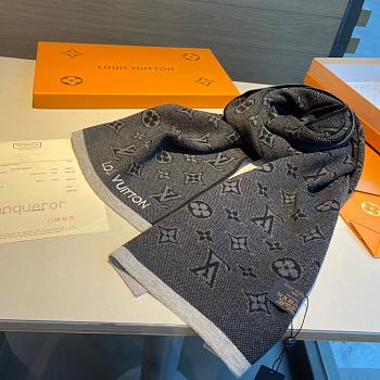 LV Eclipse Scarf Black Grey 1138 Size 200x30cm