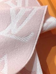 LV Monogram Cashmere Scarf Pink 1154 Size 186x34cm - 4