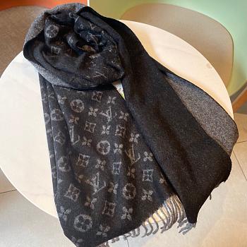 LV Monogram Scarf Black 1147 Size 200x35cm