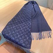 LV Monogram Scarf Blue 1147 Size 200x35cm - 5