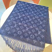 LV Monogram Scarf Blue 1147 Size 200x35cm - 3