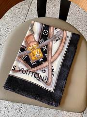 LV Scarf 1059 Pink Black Size 100x200cm - 6