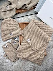 Moncler Wool Beanie Scalf Gloves Set Beige 1164 - 4