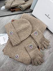 Moncler Wool Beanie Scalf Gloves Set Beige 1164 - 3