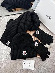 Moncler Wool Beanie Scalf Gloves Set Black 1164 - 6