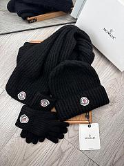 Moncler Wool Beanie Scalf Gloves Set Black 1164 - 3