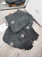 Moncler Wool Beanie Scalf Gloves Set Grey 1164 - 6