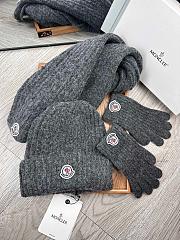 Moncler Wool Beanie Scalf Gloves Set Grey 1164 - 4