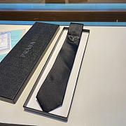 Prada AL9 Logo Silk Necktie Black 1120 Size 7cm - 1