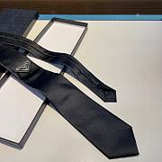 Prada AL9 Logo Silk Necktie Black 1120 Size 7cm - 6