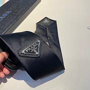 Prada AL9 Logo Silk Necktie Black 1120 Size 7cm - 5