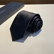 Prada AL9 Logo Silk Necktie Black 1120 Size 7cm - 4