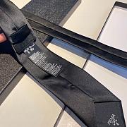 Prada AL9 Logo Silk Necktie Black 1120 Size 7cm - 3