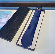 Prada AL9 Logo Silk Necktie Blue 1120 Size 7cm - 1