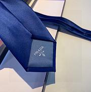 Prada AL9 Logo Silk Necktie Blue 1120 Size 7cm - 4