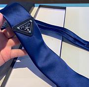 Prada AL9 Logo Silk Necktie Blue 1120 Size 7cm - 3