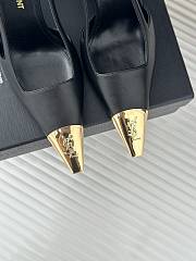 Saint Laurent Slingback Pumps Rough Skin Black 10CM - 6