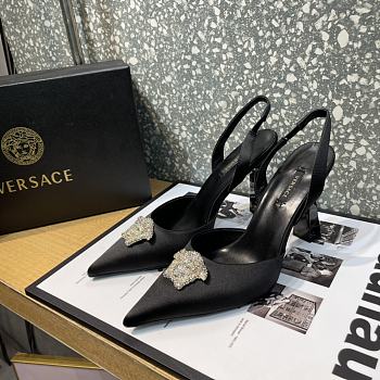 Versace La Medusa 12mm Slingback Pumps Black