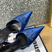 Versace La Medusa 12mm Slingback Pumps Blue - 4