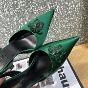 Versace La Medusa 12mm Slingback Pumps Green - 5