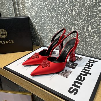 Versace La Medusa 12mm Slingback Pumps Red