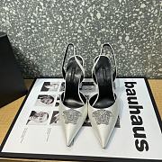 Versace La Medusa 12mm Slingback Pumps Silver - 4