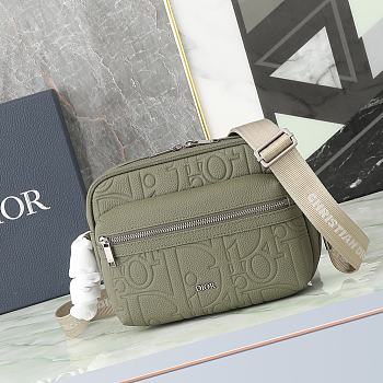 Dior Khaki Zip Messenger Bag size 23x17x7cm
