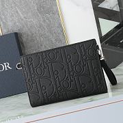 Dior Black Embossed Triangle Clutch B930268 Size 27x19x6cm - 3