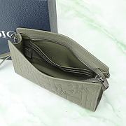 Dior Khaki Embossed Triangle Clutch B930270 Size 27x19x6cm - 4