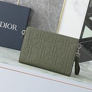 Dior Khaki Embossed Triangle Clutch B930270 Size 27x19x6cm - 3