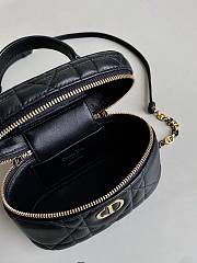 Dior Vanity Black Leather Makeup Bag Size 16×8×9cm - 3