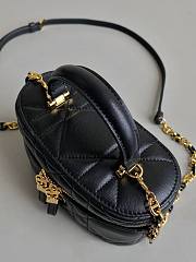 Dior Vanity Black Leather Makeup Bag Size 16×8×9cm - 2