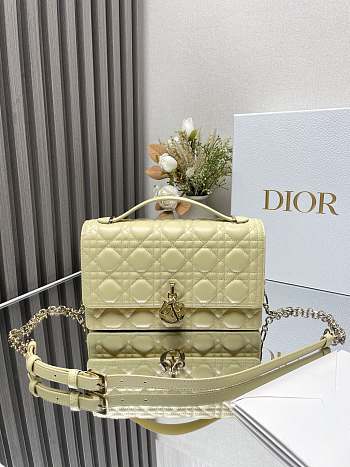 Dior Handbag Yellow Lambskin B930556 Size 24x14 x7cm
