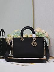 Dior Litchi Leather Bag Black Size 30x120x13cm - 3