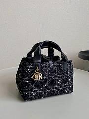 Dior Toujours Handbag Tweed Trumpet Black Size 23×15×15cm - 5