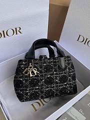 Dior Toujours Handbag Tweed Trumpet Black Size 23×15×15cm - 2