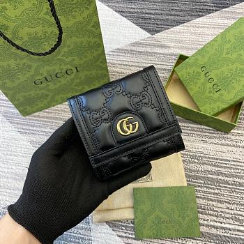 Gucci Matelassé Black 723799 Size 12x10x 3cm